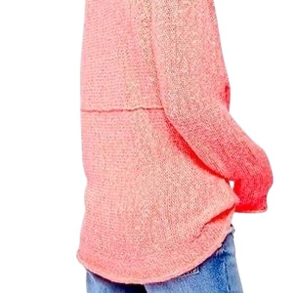 Free People Bright Lights Neon Flamingo Sweater Pink Women’s Size Medium - Picture 4 of 7